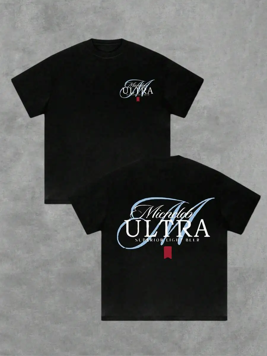 Sleek Michelob ULTRA T - Shirt, Celebrate Premium Beer - Double - Sided Printed T - Shirt, 100% Cotton, 220g