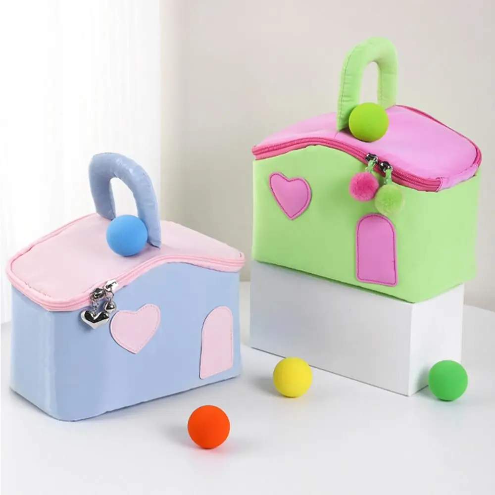 

House Shape Cosmetic Storage Bags Large Capacity Korean Style Cartoon Makeup Bags Multi-Functional Portable