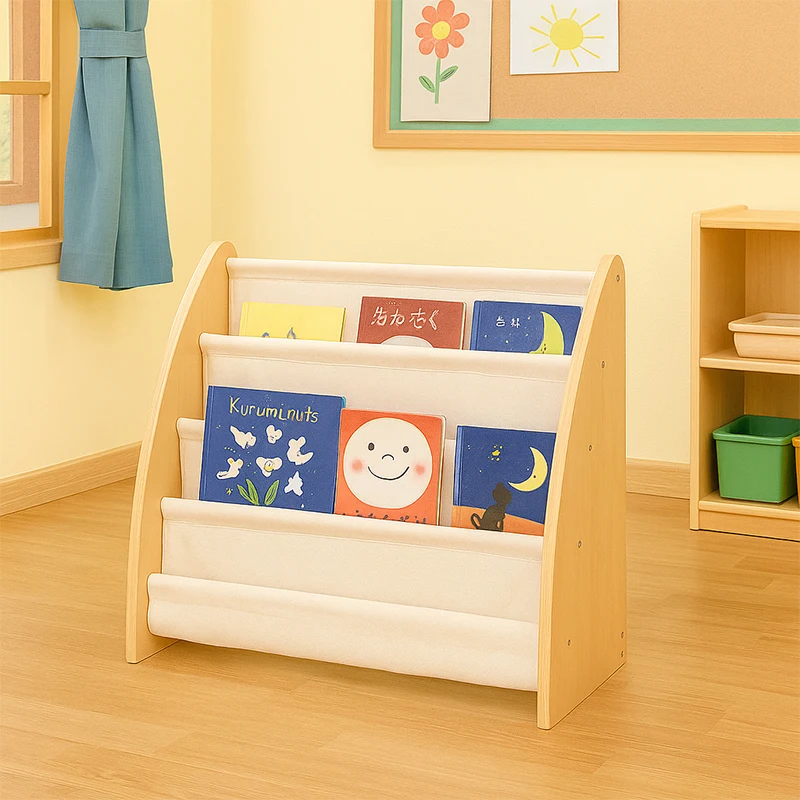 Modern Set Shelf Storage for Kids Books and Magazines for Bedroom Playroom School Presdaycare or Classroom Natural