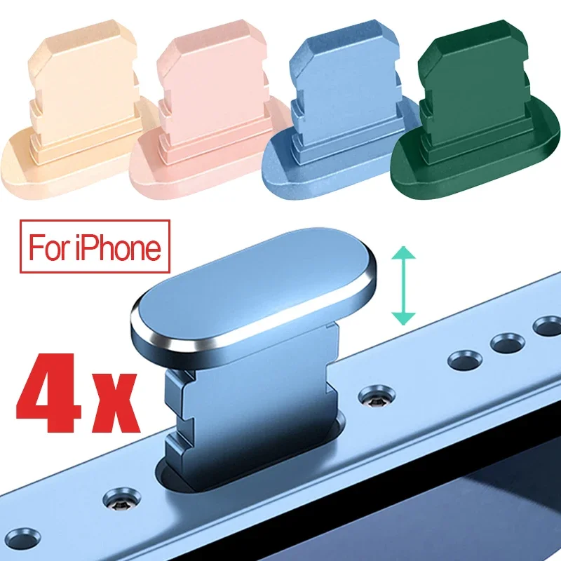 For iPhone 14 13 12 11 Pro Max XR 8 Plus Metal Dust Plug Charging Port Protector For IOS Apple iPad Anti Dust Cover Caps