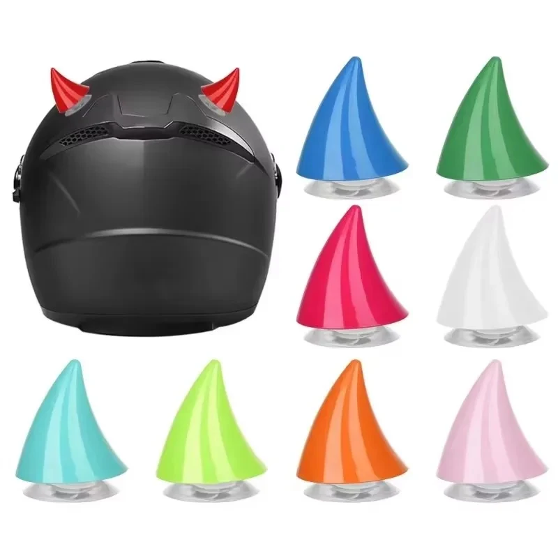 1/2Pairs Bull Horn Decor For Motorcycle And E-Scooter Helmets Strong Suction Cup Fixation Eye Catching Decoration