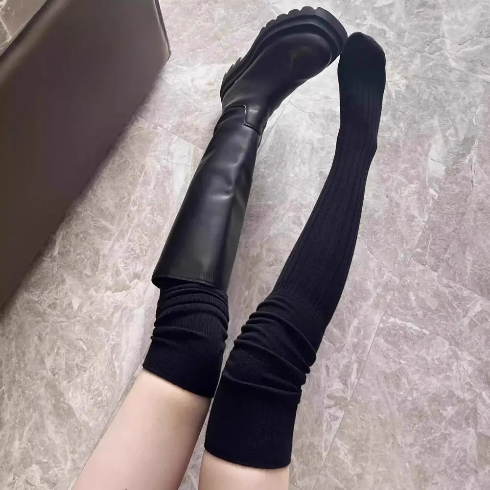 الإفراط في جوارب طويلة للنساء النساء فوق الركبة التمهيد تخزين ترهل أعلى سميكة القطن متماسكة الفخذ العليا الجوارب لفصل الشتاء لفصل الشتاء