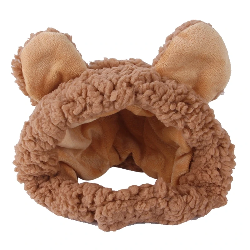 Cute Hat for CAT Pet  Keep Warm Bear with Ears Headwear Dress Up Costume Cosplay Accessories for CATs and Dogs A0KF