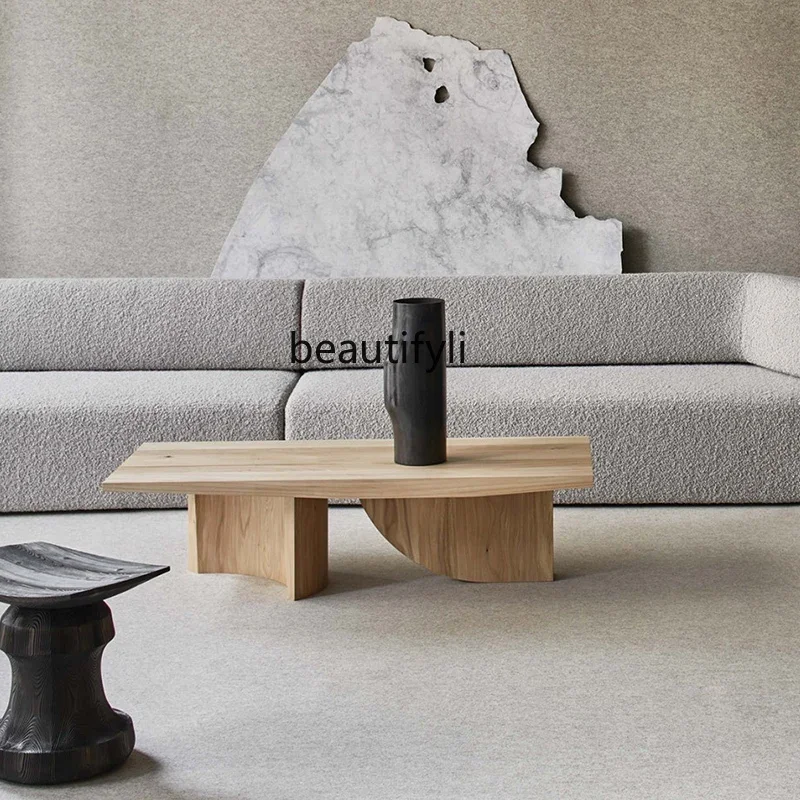 

zzFurniture Creative Solid Wood Coffee Table Small Apartment Home Living Room Simple Tea Table Silent Wind Balcony Table