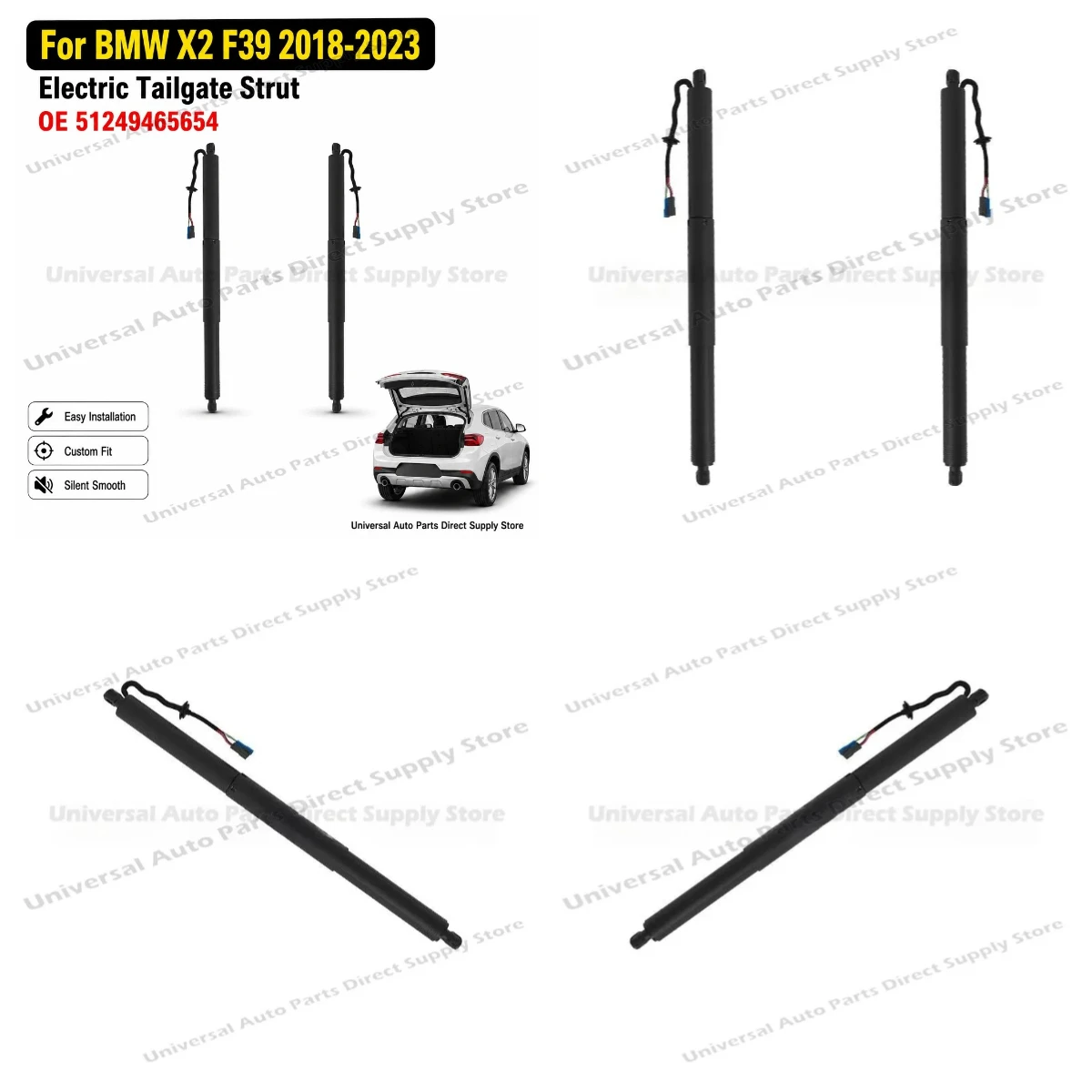 OE 51249465654 Premium Electric Tailgate Strut for BMW X2 F39 2018-2023 Auto Parts Lift Support Shock Absorber High Quality