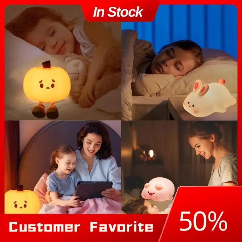 

Top Sale Cute Pumpkin Night Light Pumpkin Touch Lamp With 3 Levels Of Brightness Soft Silicone Rechargeable Warm Night Light