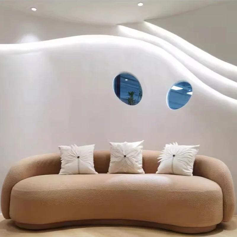 European Curved Living Room Sofas Modern White Designer Ergonomics Living Room Sofas Relaxing Comfortable Divano Home Furniture