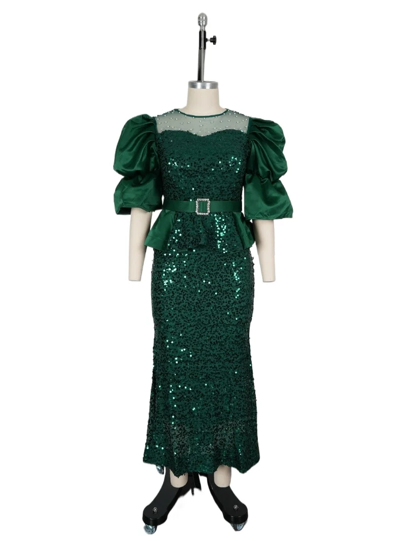 

Elegant African Dresses for Women Luxury Sequin Evening Gown Plus Size Christmas Wedding Party Dress 2026 New Ladies Clothing