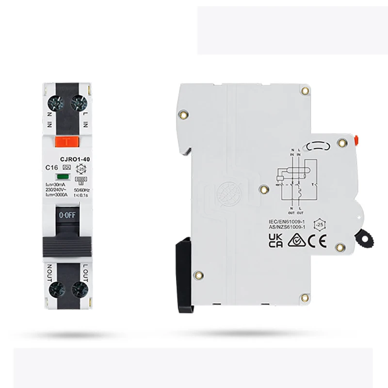 RCBO Type A Residual Automatic Circuit Breaker 1P+N DPN With Over Current Leakage Protection 30mA CJRO1-40