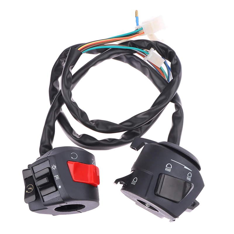 【New】Universal Motorcycle Handle Bar Switches With Choke Horn Turn Signal Headlight Electric Start Handlebar Controller Switch