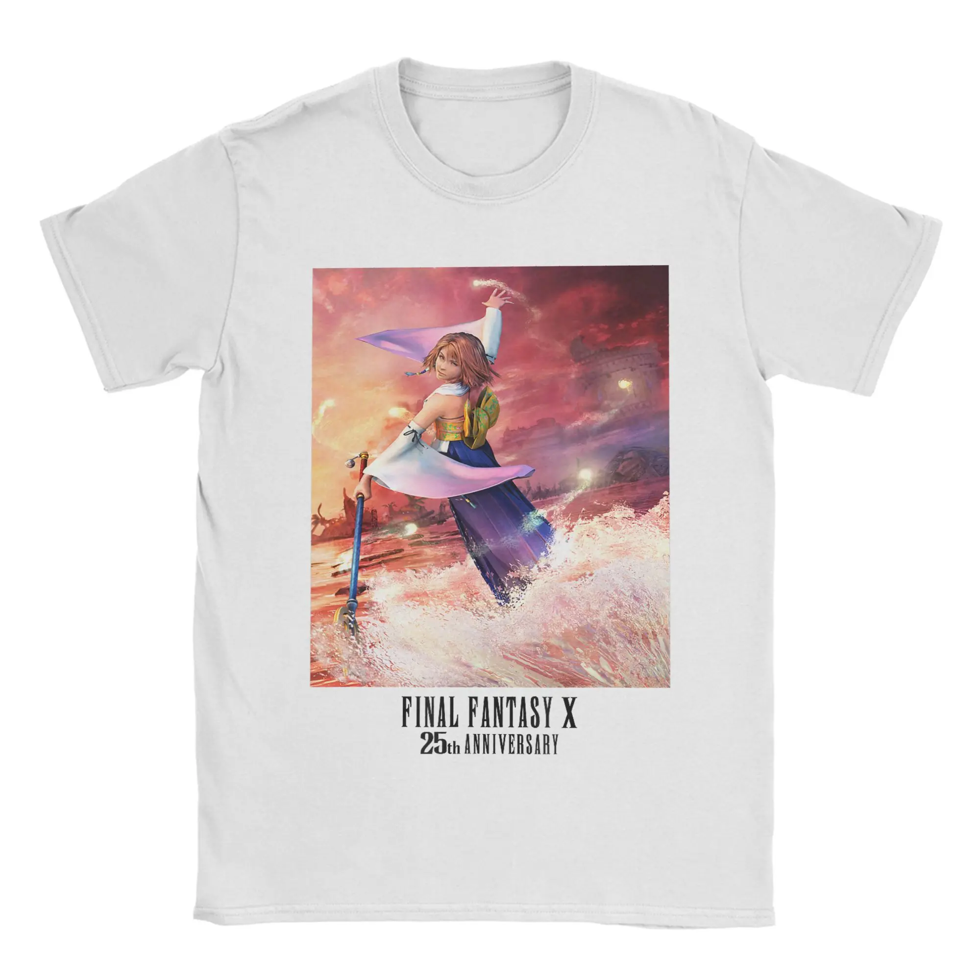 Final Fantasy Anniversary Collection FFX Yuna CG Art T-Shirt Summer  Vintage T Shirts 100 Cotton Hippie Tshirt For Men Clothing