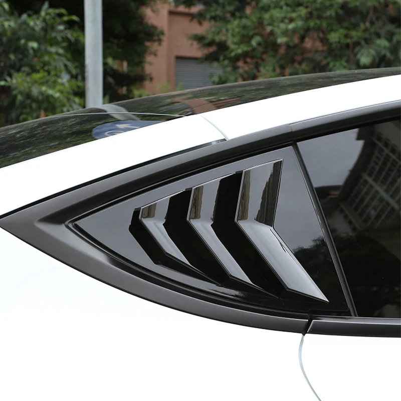 

For Tesla Model 3 2019-2020 Carbon Fiber Exterior Rear Triangular Window Glass Pane Trim Cover Car Accessories Sticker