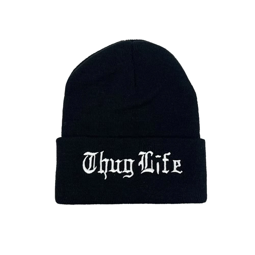 2026 Black Letter Beanie Unisex Fashion Printed fabric Hip Hop Mens Beanies Knitted Caps For Women