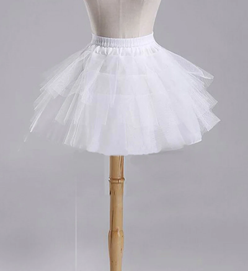 Kinderen Petticoat Bruiloft Accessoires 3 Lagen Geen Hoop Bloem Meisje Slip Formele Korte Crinoline Kid Prinses Onderrok