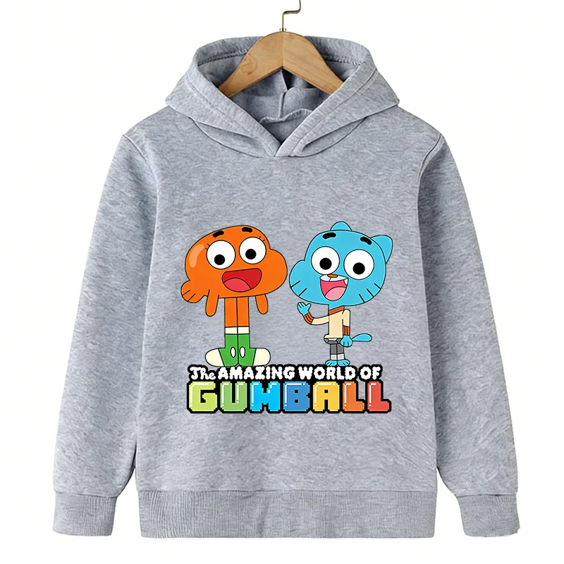 Der fantastische Hoodie aus der Welt von Gumball, ein Kinder-Sweatshirt für den Herbst, ein lässiger Kapuzenpullover für Jungen und Mädchen, Cartoon-Freizeitkleidung. – Detail 7