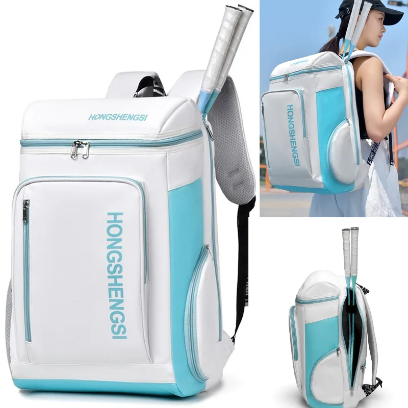 

Badminton Tennis Rackets Backpack with Shoes Pocket Outdoor Sports Training Bags Large Students Laptop Storage Travel Trip Bag