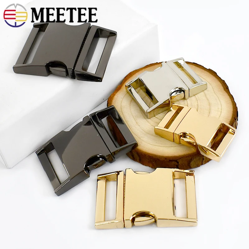 2 pezzi Meetee 16-38mm fibbie a sgancio in metallo zaino fibbia laterale rapida fettuccia esterna chiusura regolabile accessori Hardware fai da te