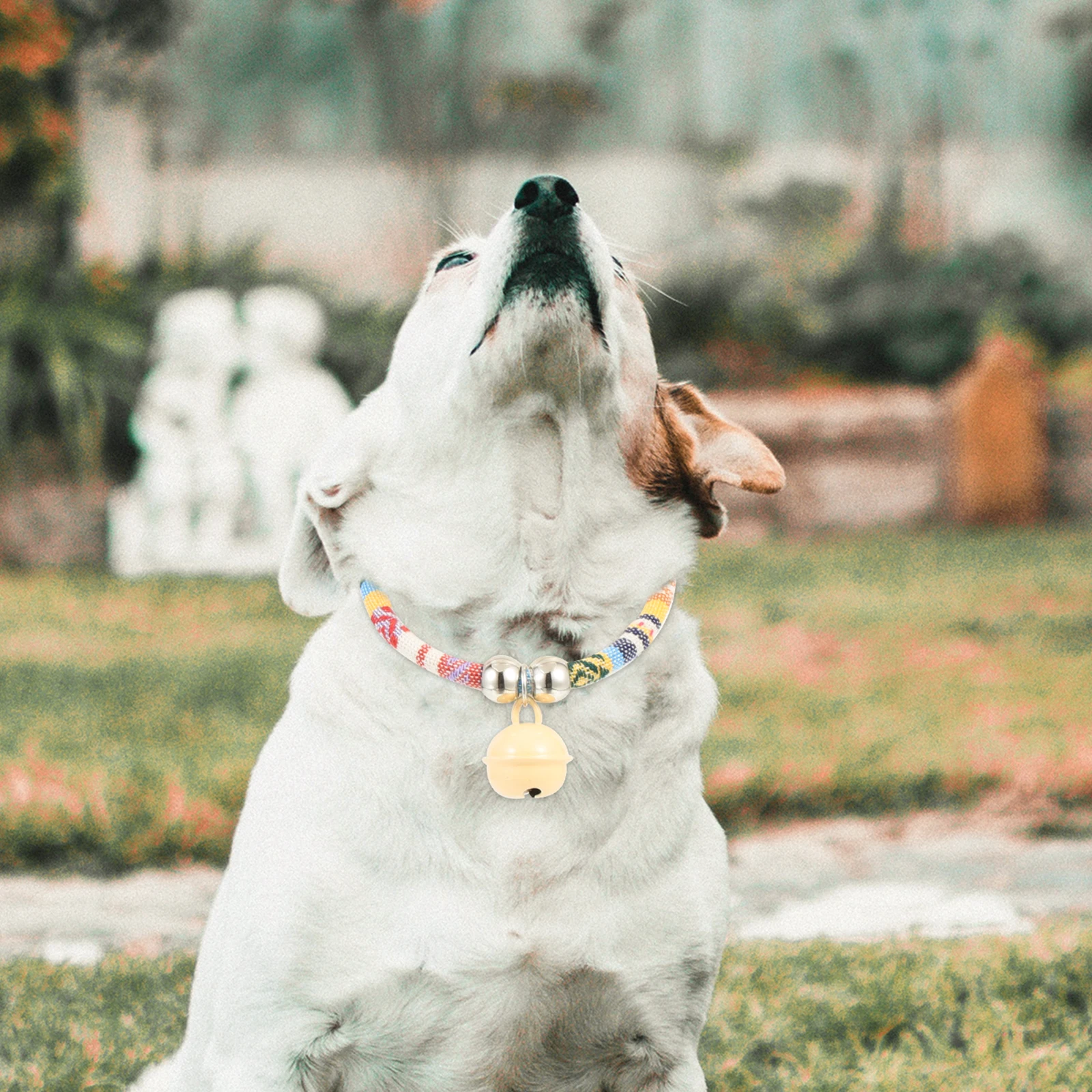 

2pcs Ethnic Style Pet Bell Collars Adjustable Dog Cat Necklace Durable Puppy Accessories Holiday Cheer Decorative