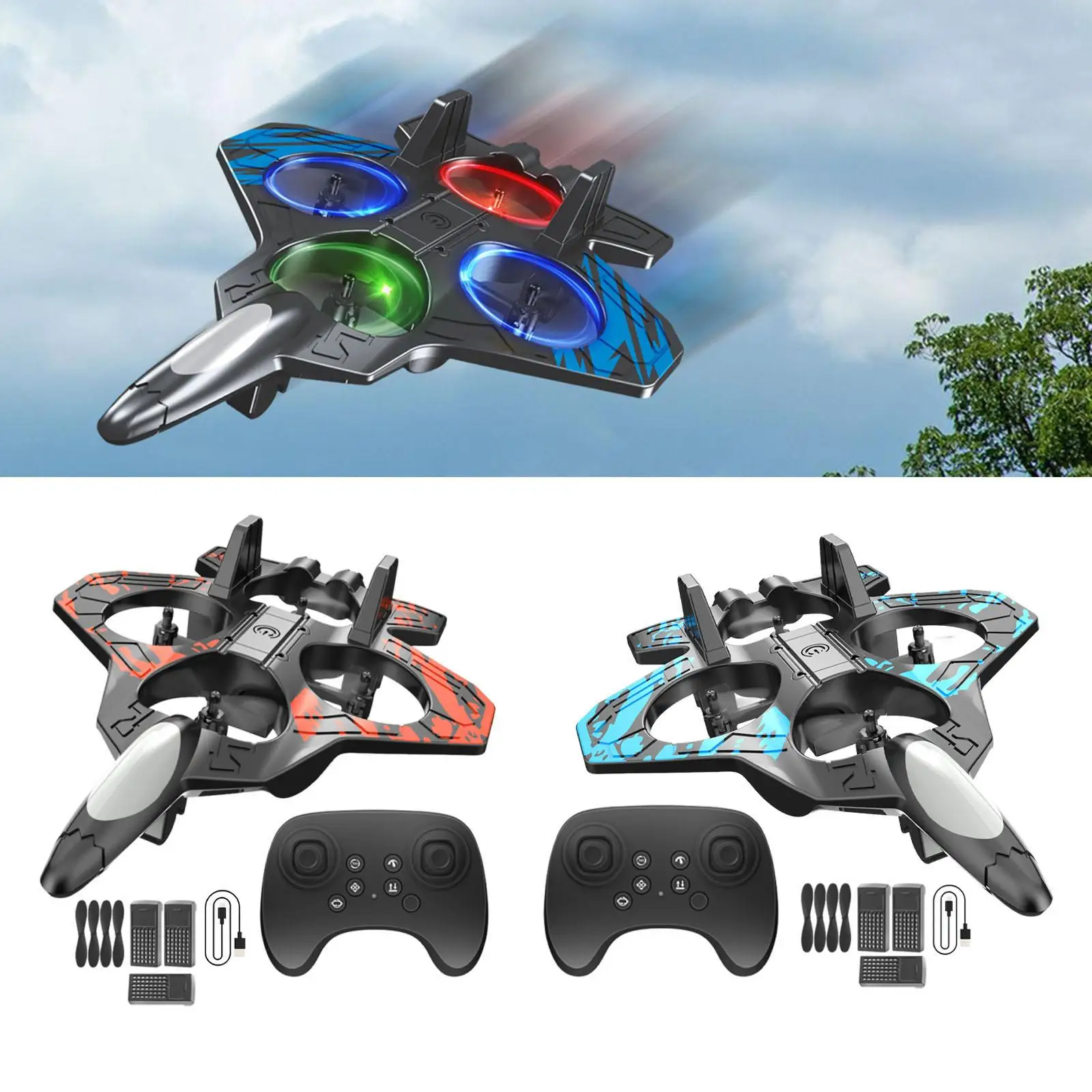 RC Airplane Foam Fighter Toy Lightweight Mini Glider Ready to Fly for Kids Adults Indoor Outdoor Play