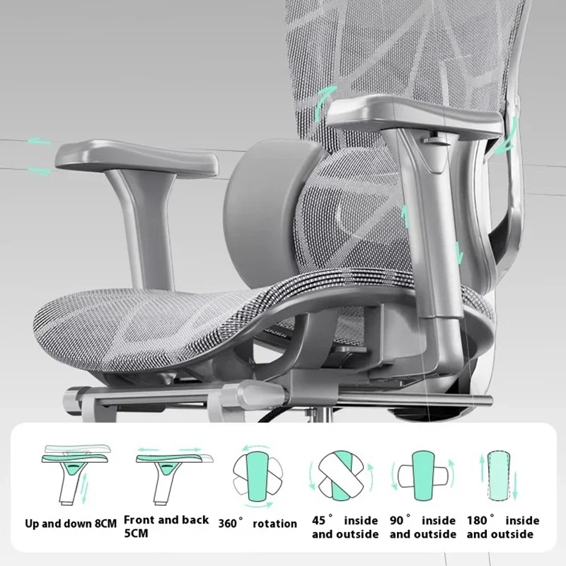 Adjustable Computer Chair Ergonomic Foot Rest Aluminum Alloy Chairs 3D Headrest Comfprtable Silla Ergonómica Office Furniture
