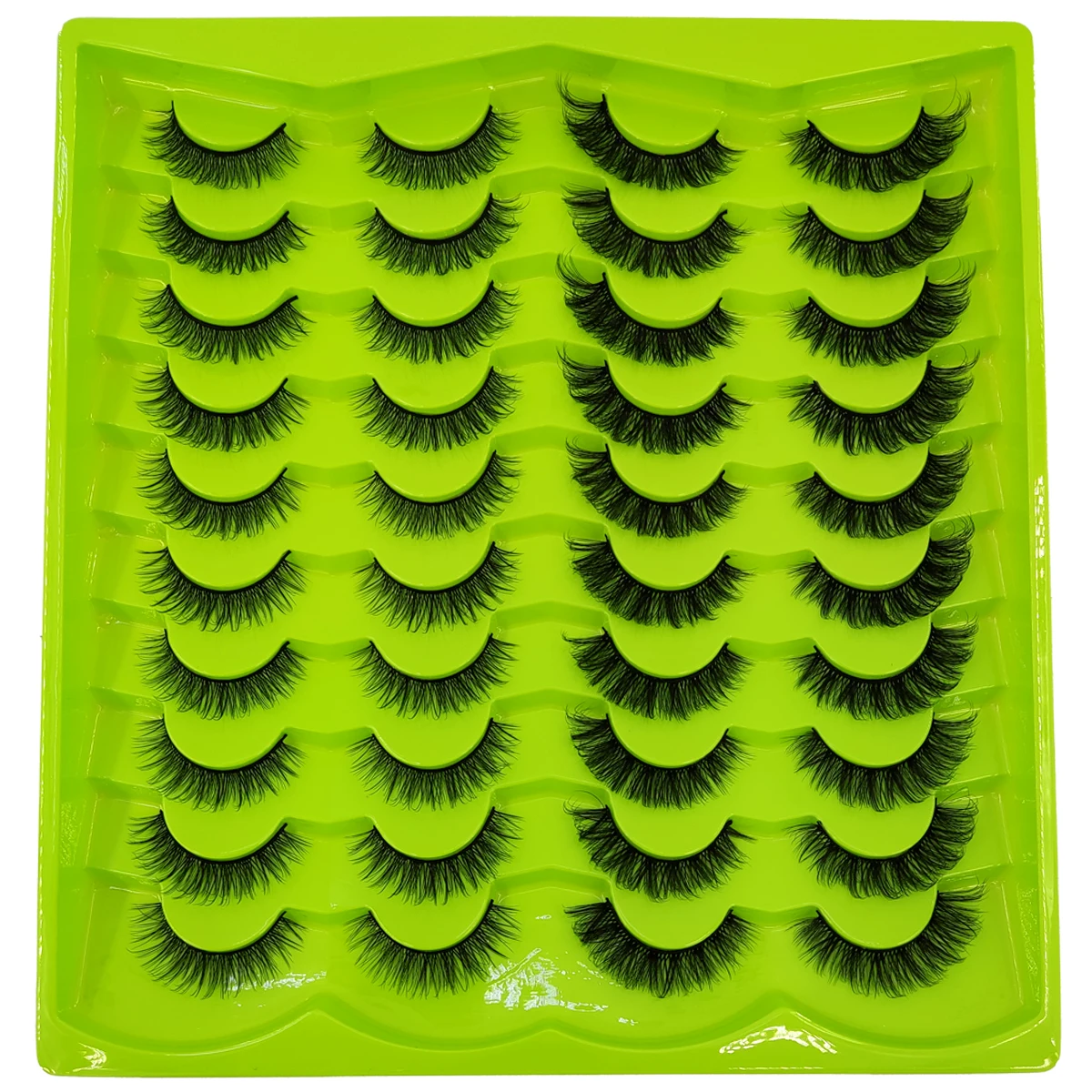 Novos 20 pares de cílios postiços de aparência natural com cílios de vison artificiais grossos e fofos para maquiagem e beleza