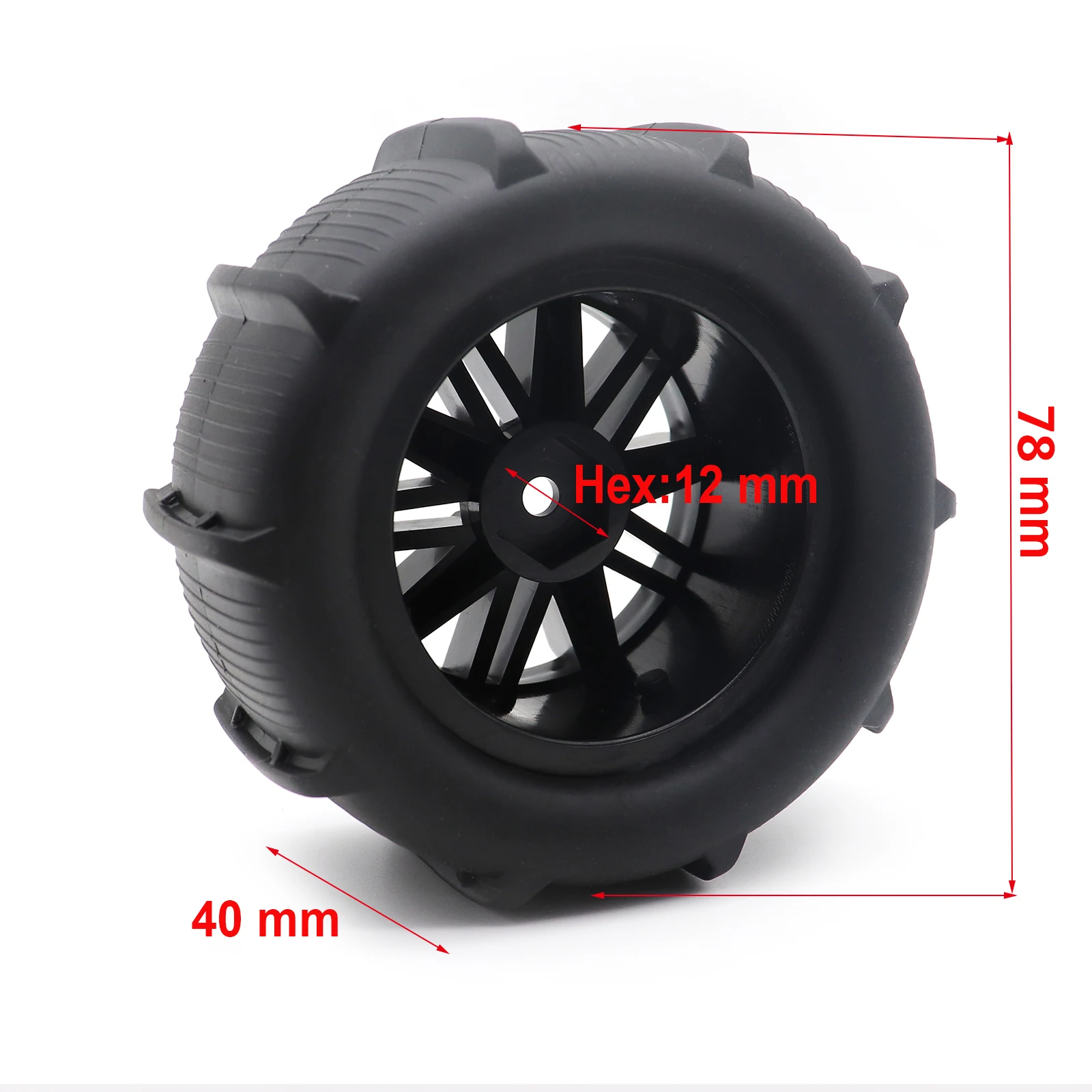 12mm Hex Snow and Sand Mud Off-Road Buggy Tires Wheel - Compatible WLtoys 144001 144010  HBX 16889 16890 1/14 1/16 1/18 RC Car