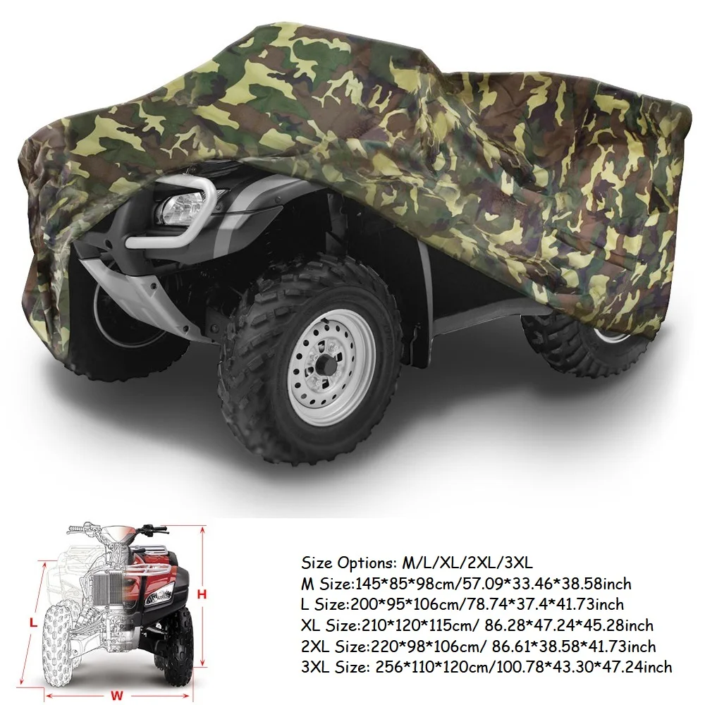 Quad Bike ATV Cover Universal 190T Waterproof Dustproof Motorcycle Vehicle Scooter Kart Motorbike Covers M L XL XXL XXXL Black