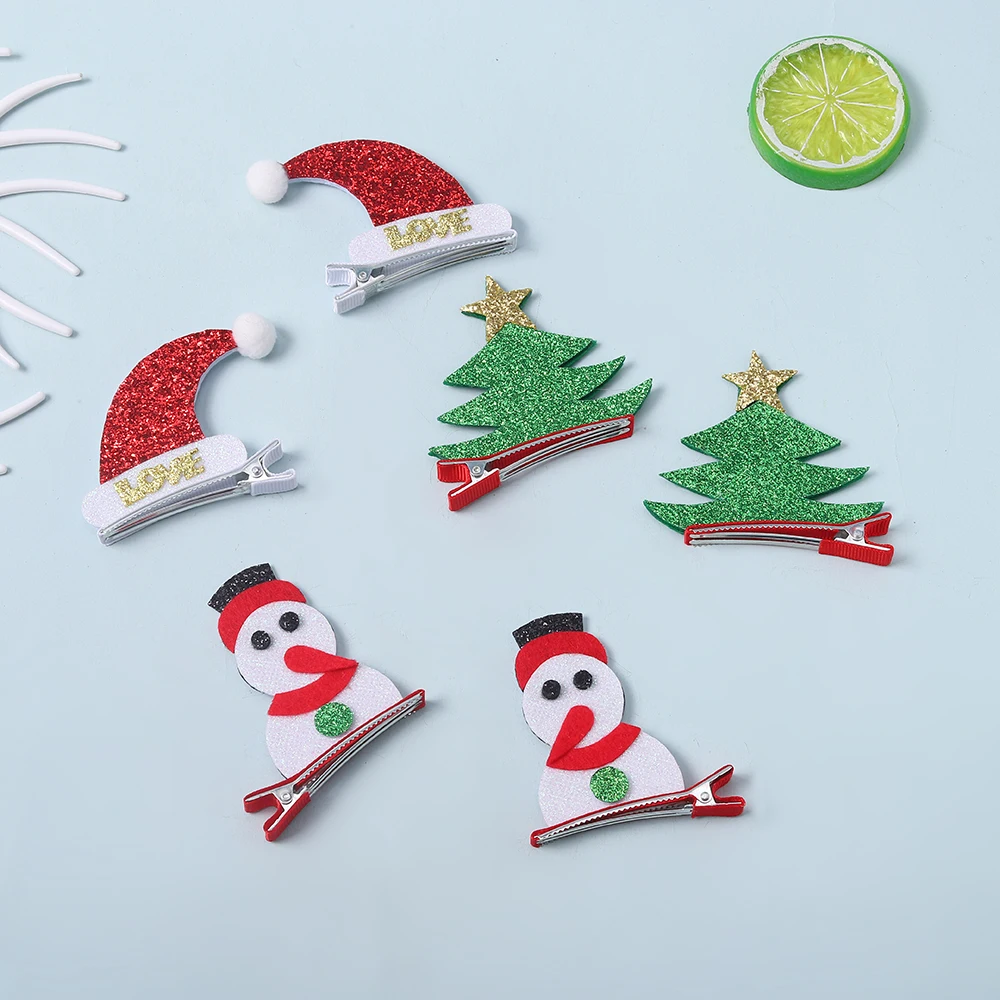 

Christmas Hair Clips Children Cute Cartoon Hairpins Stereoscopic Christmas Tree Hair Clips Festive Atmosphere Hair Accessories