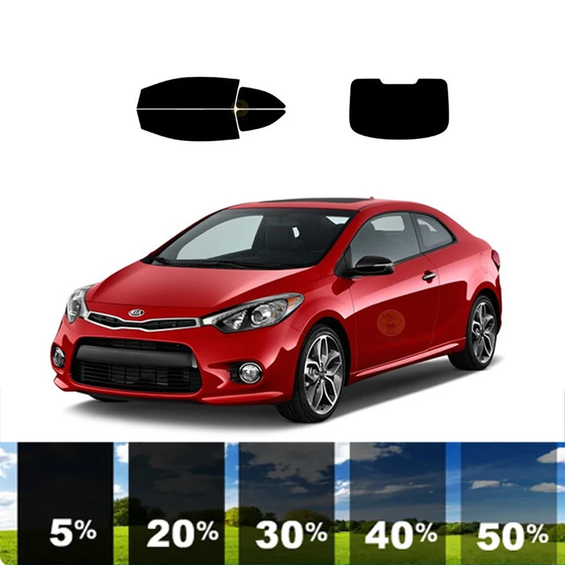 

precut Removable Window Tint Film For Car 100% UVR 5%-70%VLT Heat Insulation Carbon ﻿For KIA FORTE KOUP 2 DR COUPE 2014-2017