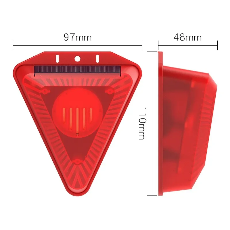 Solar Outdoor Alarm LED Flashing Warning Strobe Light 129 Decibels Dog Barking Sound Security Siren For Home Villa Farm Barn