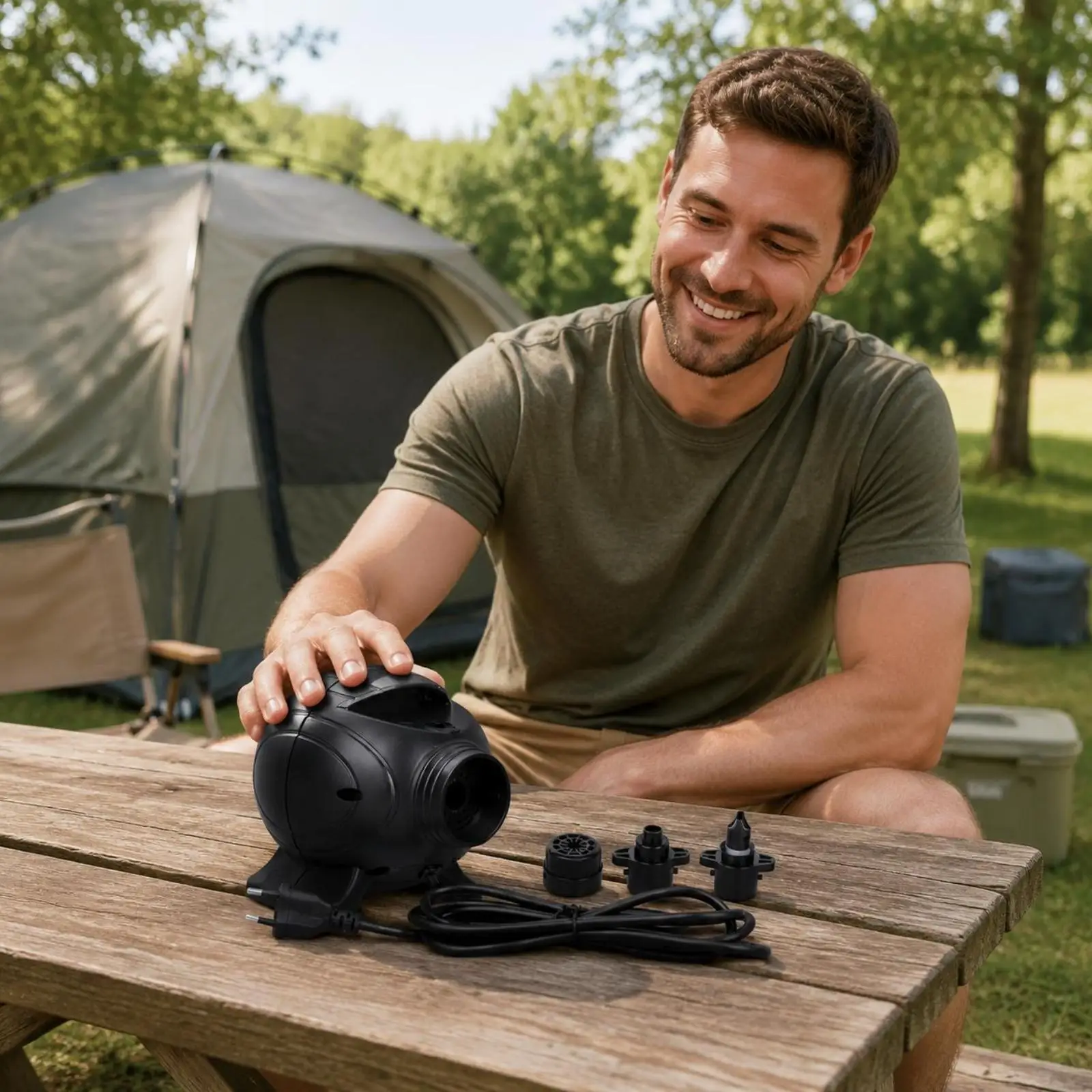 Electric Air Pump Multi Nozzle High Power Electric Pump for Camping, Travel