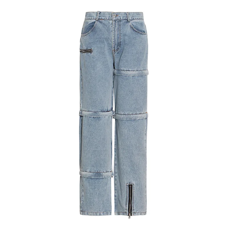 ZAMOR Women's 2026 New Detachable Zip-Off Straight-Leg Jeans Convertible Two-Piece Denim Pants