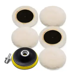 UEESHOP 5 pz 3 pollici kit di lucidatura tampone di lucidatura Auto ceretta disco di spugna ruota di lana Auto vernice cura lucidatrice Pad Auto Gadget strumenti