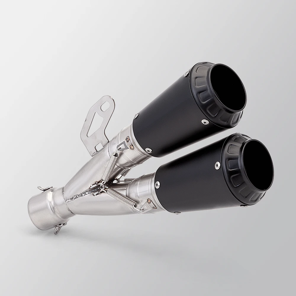 

Universal 51MM motorcycle exhaust pipe silencer double hole exhaust pipe C25 for zx4r z900 r3 z400 s1000rr cbr500 adv350