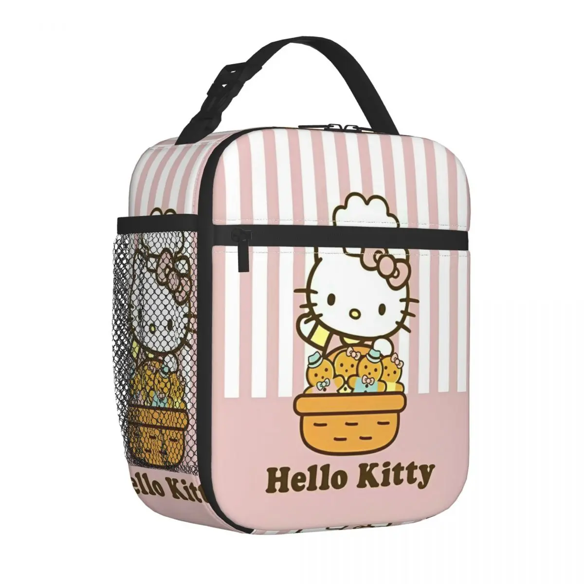 

Изолированная сумка для обеда Hello Kitty, портативная многоразовая сумка-холодильник, сумка-тоут, ланч-бокс, школьные дорожные сумки для хранения еды