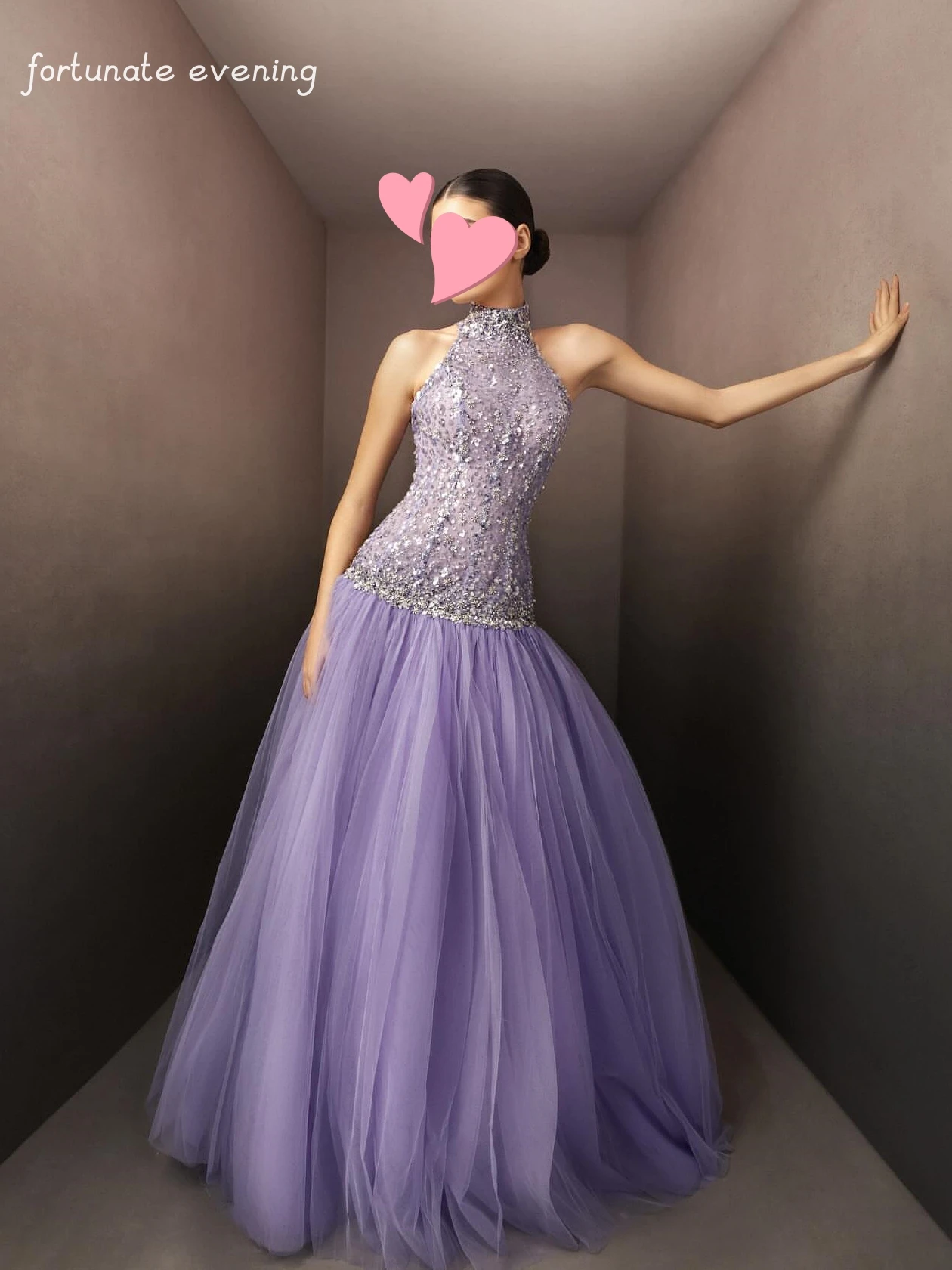 행운의 저녁 우아한 빈티지 달콤한 라일락 인어 비즈 레이스 반짝 이는 공식 행사 댄스 파티 드레스 저녁 파티 가운을 사용자 정의