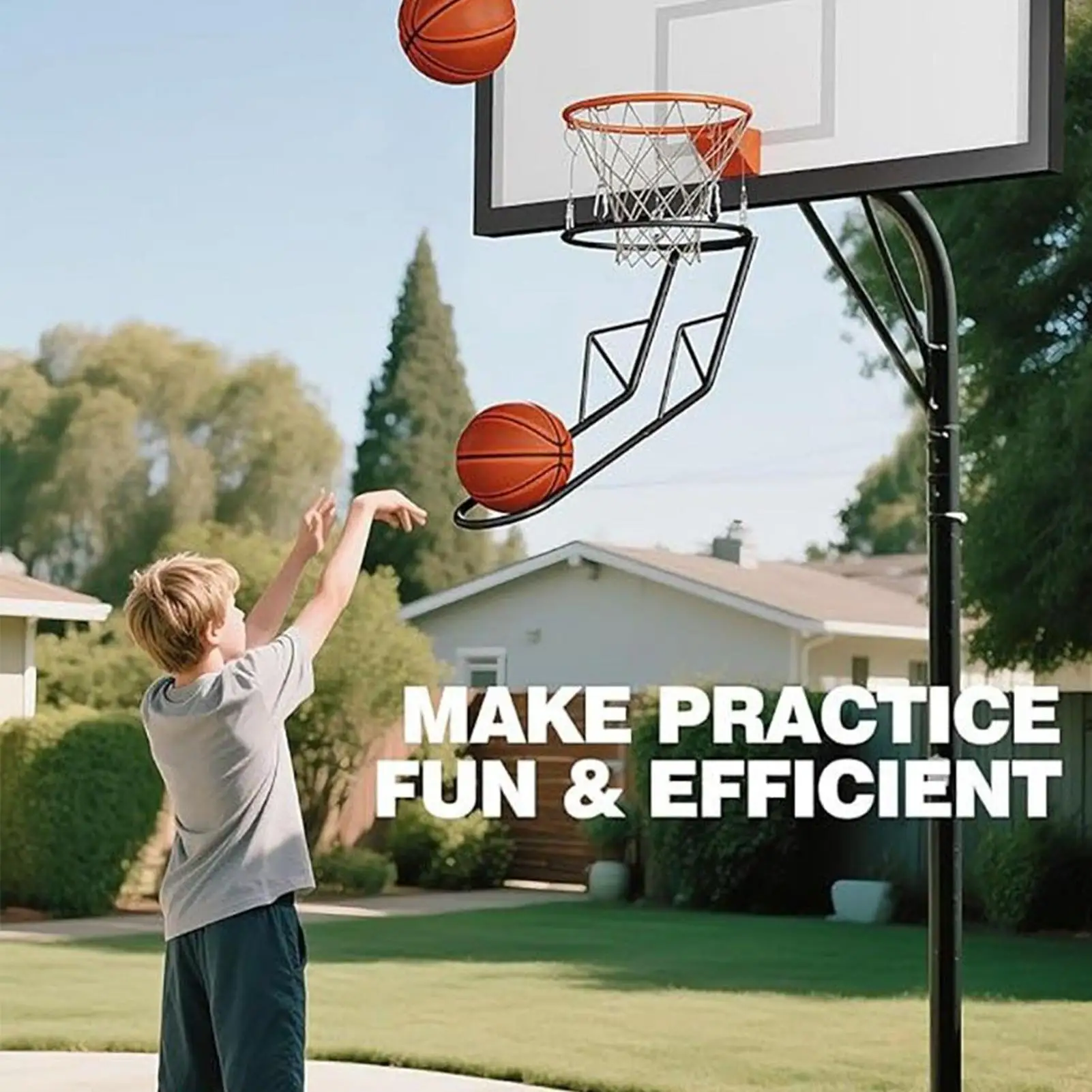 อุปกรณ์ฝึกซ้อมบาสเก็ตบอลแบบส่งลูกกลับ อุปกรณ์ฝึกซ้อมบาสเก็ตบอลแบบส่งลูกกลับ ทำจากเหล็ก สำหรับนักบาสเก็ตบอล