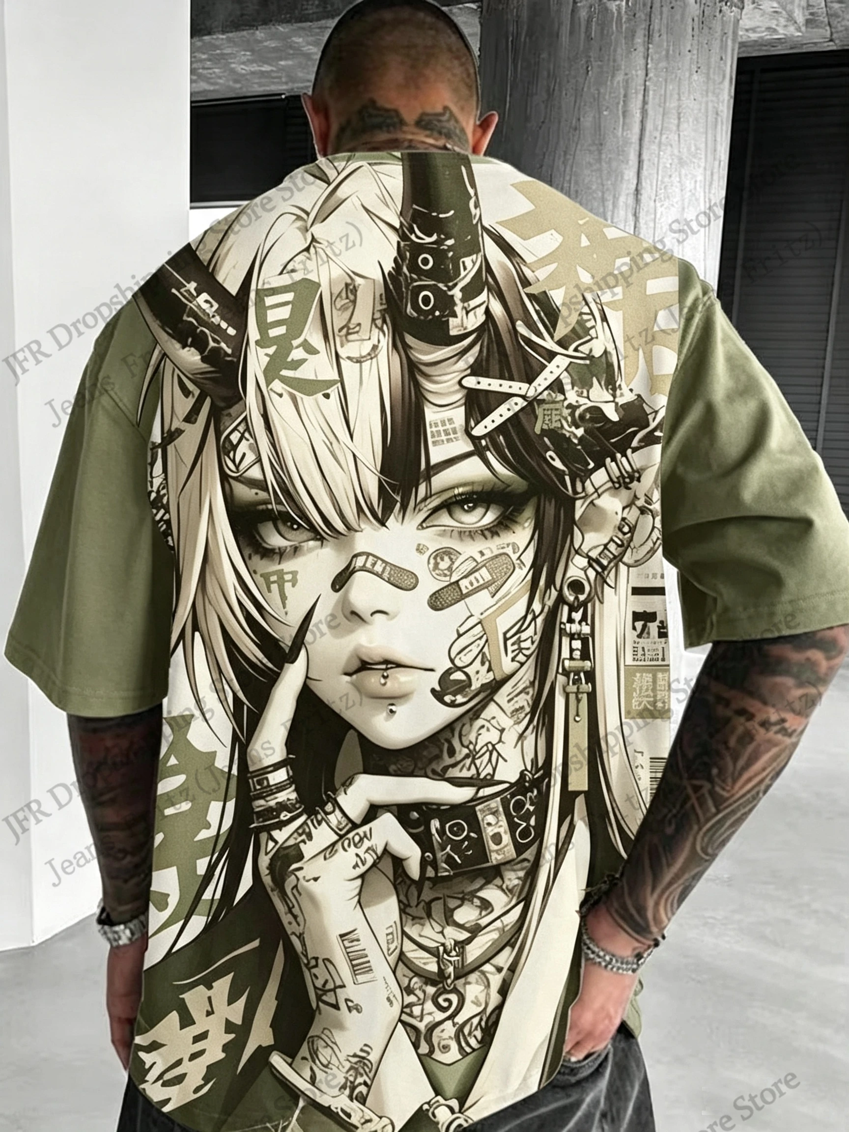 T-shirt Japanese Anime Beauty Samurai 3d Print Tshirt Men Women Fashion Punk Short Sleeve Tops Tees Kids Clothing Tshirt Homme