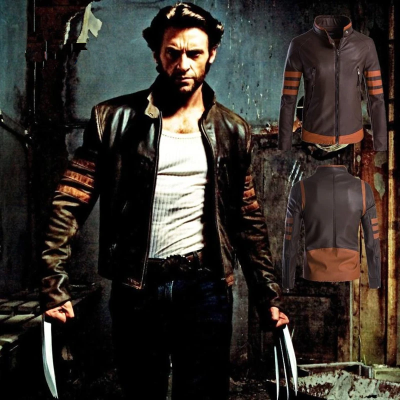 

Mens wolverine leather Jackets Motorcycle Biker top Coats Faux Leather Men Dropshipping zipper Clothes Thick fashion Coat