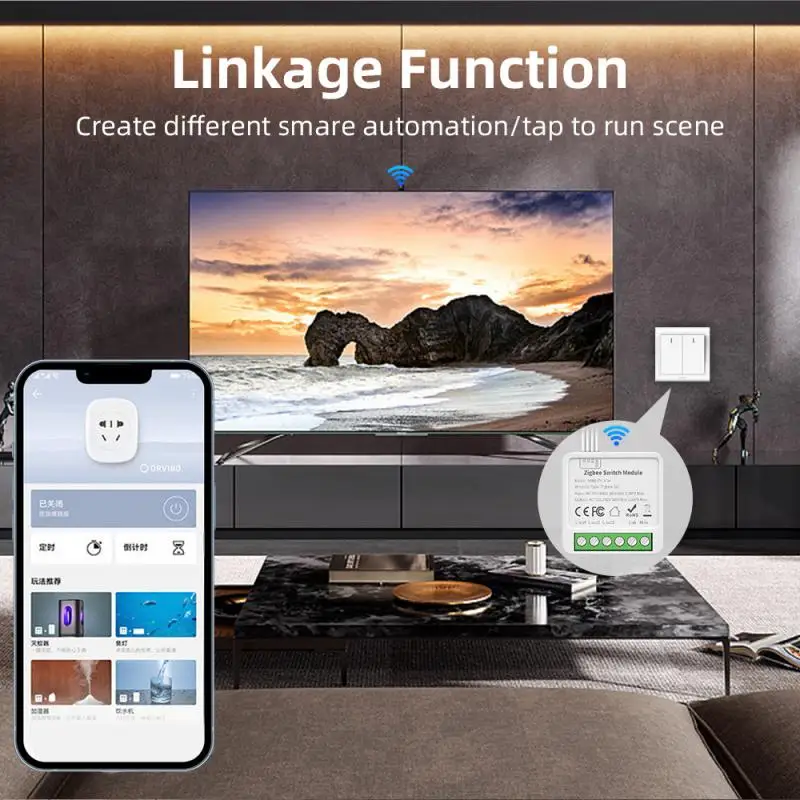 Tuya Mini Smart Switch Module Zigbee 1/2/3/4 Gang 2 Way Control DIY Breaker Smart Home Work With Alexa Google Home Yandex Alice