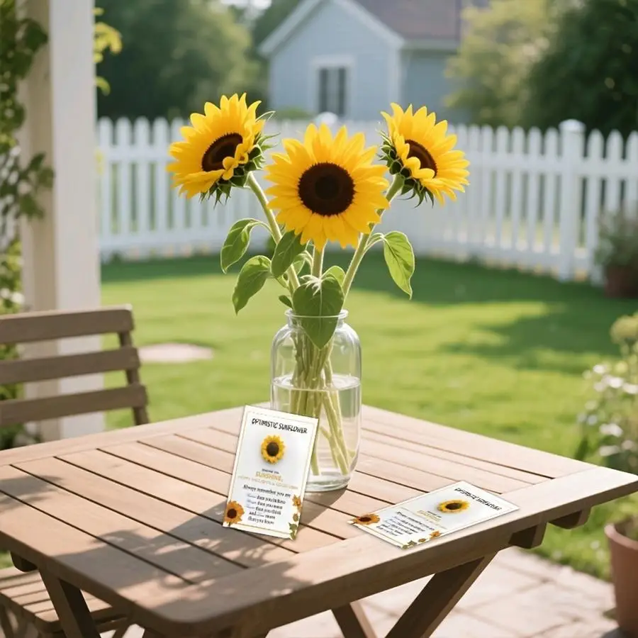 1/5/10/20/50/100pcs Sunny Sunflower Emotional Support Pocket Hug Card, Encouragement And Comfort Commemorative Gift, Support Gif