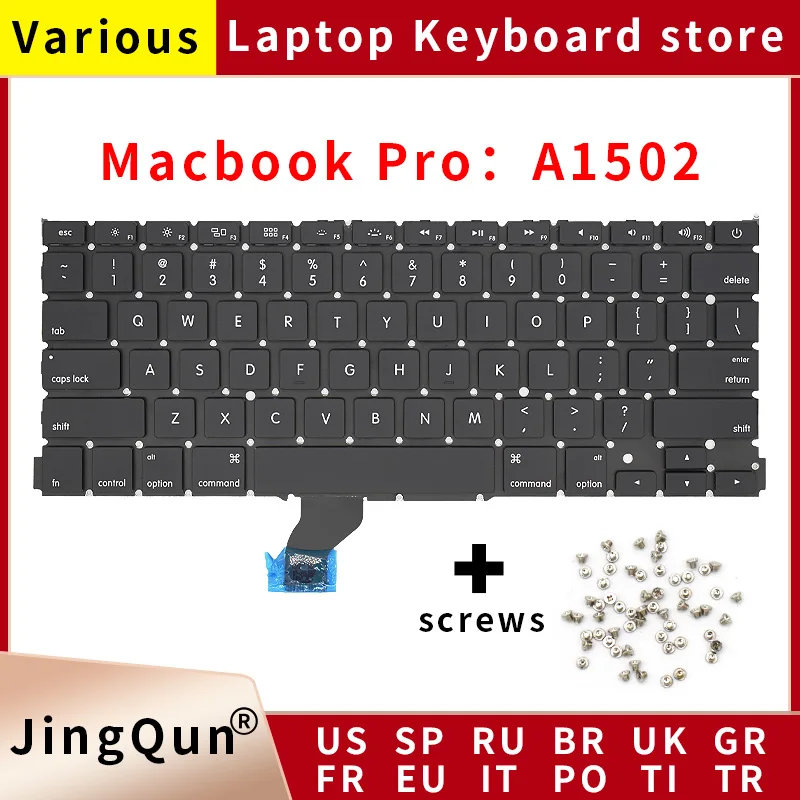 Teclado A1502 para portátil Macbook Pro Retina, 13,3 pulgadas, ME864, ME865, ME866, nuevo, 2013-2015