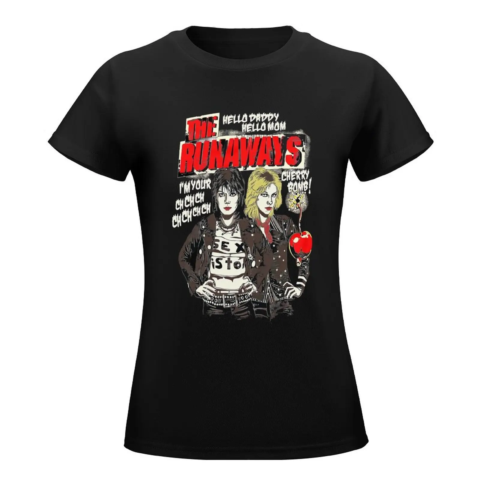 The Runaways Cherry Bomb T-Shirt lady clothes graphics woman t shirt