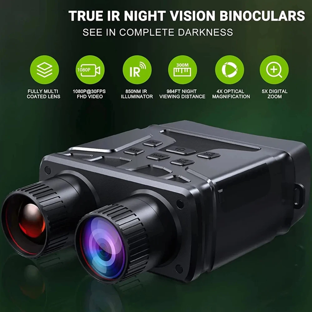 Binoculars Night Vision Device R6 850nm Infrared 1080P HD 5X Digital Zoom Hunting Telescope Outdoor Day Night Dual Use 300m