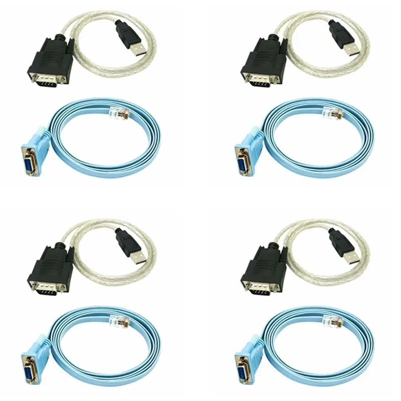 N34R-4X RJ45 Network Cable Serial Cable Rj45 To DB9 And RS232 To USB (2 In 1) CAT5 Ethernet Adapter LAN Console Cable