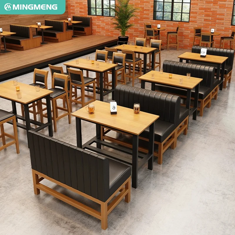 

Hot Sale Customized Light Luxury Restaurant Furniture Booth Sofa Table And Chairs For Restaurant And Bar Furniture