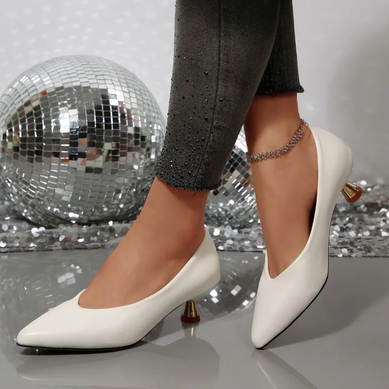 جلد ناعم خنجر حذا فردي للسيدات موضة أشار تو الفم الضحلة الانزلاق على عدم الانزلاق مقاومة للاهتراء أحذية منخفضة