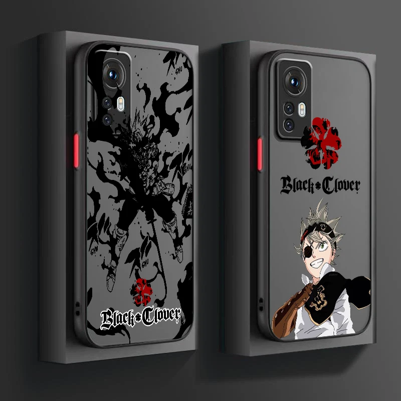 

B-Black Clover Cute Cool Frosted Translucent For Xiaomi Mi 13 12 12T 11T 11 11i 10T 10 9T Pro Lite Ultra 5G Matte Phone Case