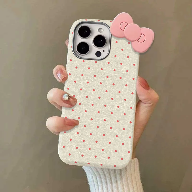 Case For Vivo Y18 Y03 Y16 Y21 Y100 Y17 Y36 Y17s Y11 Y51 Y22 Y28 Y20 Y27 Y16s Y15 Y15s Y12 Cute 3D Doll Point Dot Bow Soft Cover