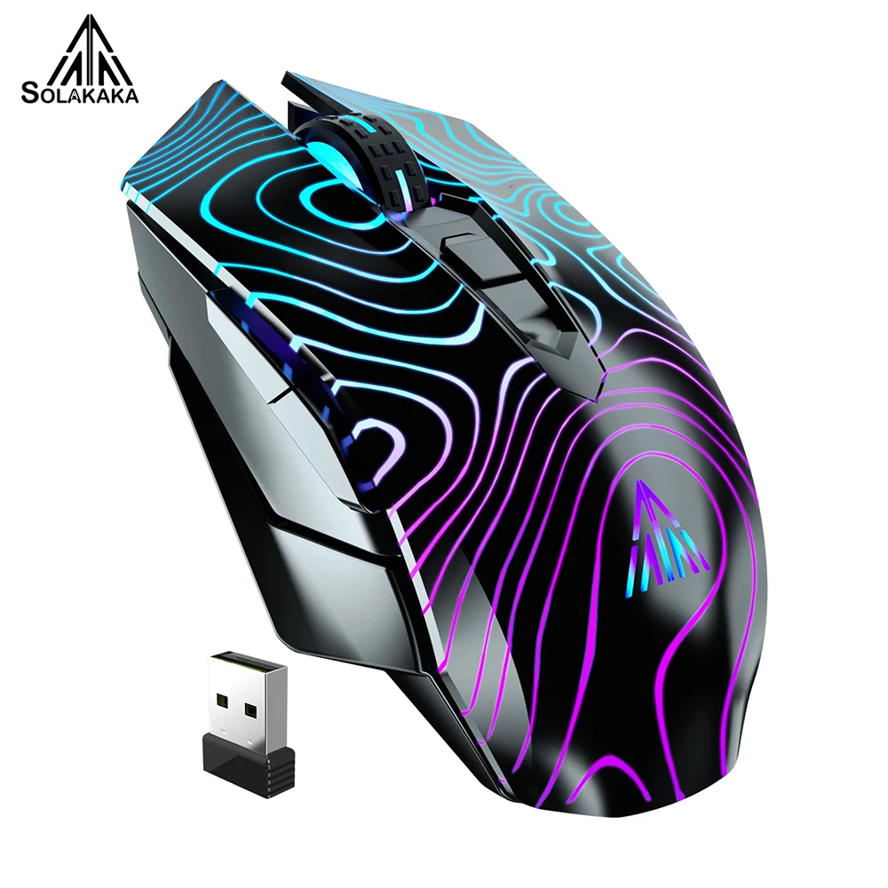 SOLAKAKA SM10 2.4G Wireless/Bluetooth/Wired Gaming Esports Mouse Rechargeable Type-C 2400DPI Gaming Mice For Computer PC Laptop